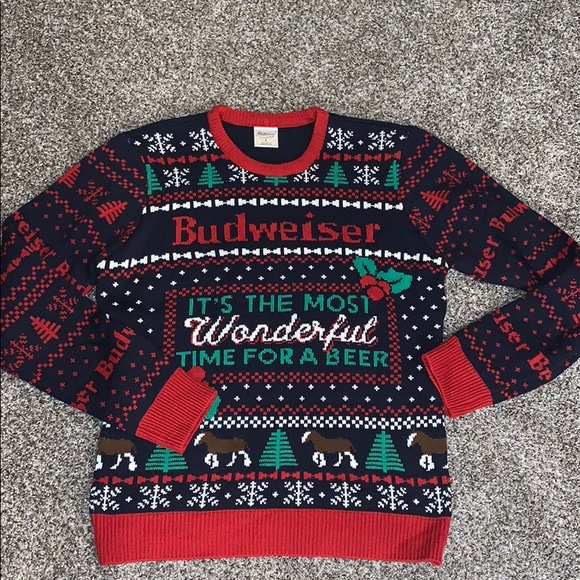 budweiser christmas sweater
